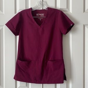 Wine colored scrub top